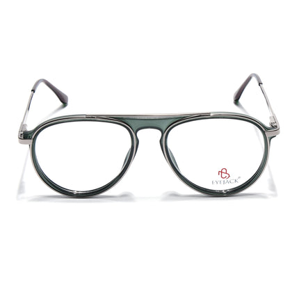 Eyejack Silver & Green Aviator Eyeglasses for Men & Women (170210FCL2047-C4)
