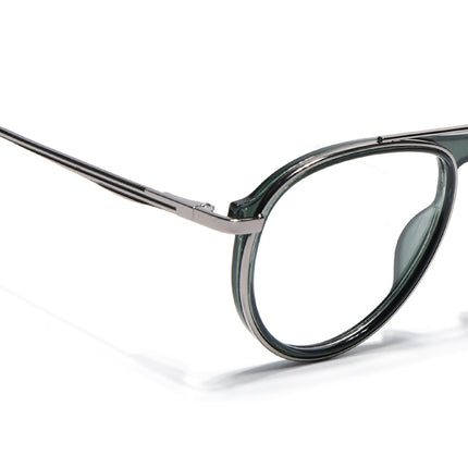 Eyejack Silver & Green Aviator Eyeglasses for Men & Women (170210FCL2047-C4)