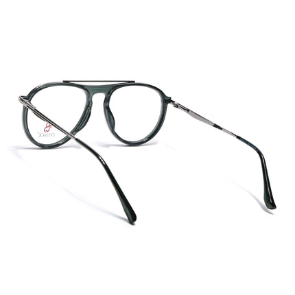 Eyejack Silver & Green Aviator Eyeglasses for Men & Women (170210FCL2047-C4)
