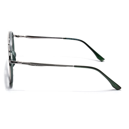 Eyejack Silver & Green Aviator Eyeglasses for Men & Women (170210FCL2047-C4)