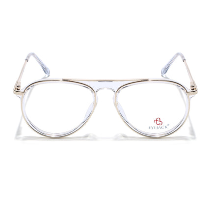 Eyejack Golden & Transparent Aviator Eyeglasses for Men & Women (170210FCL2048-C5)