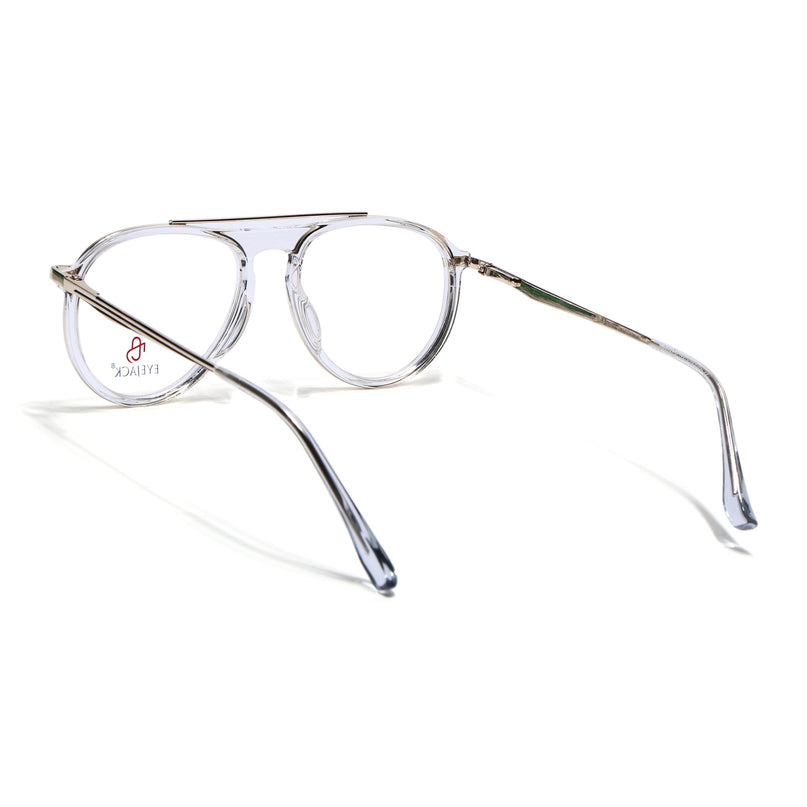 Eyejack Golden & Transparent Aviator Eyeglasses for Men & Women (170210FCL2048-C5)