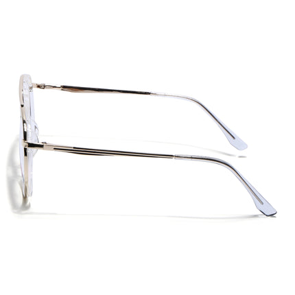 Eyejack Golden & Transparent Aviator Eyeglasses for Men & Women (170210FCL2048-C5)