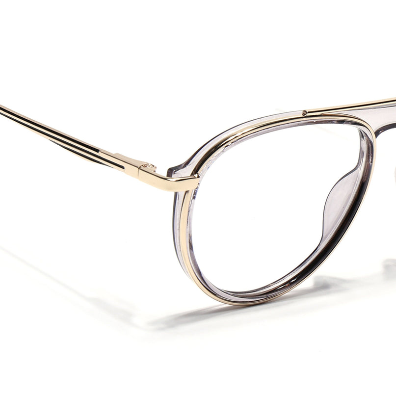 Eyejack Golden & Grey Aviator Eyeglasses for Men & Women (170210FCL2049-C6)