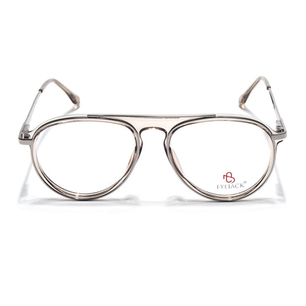 Eyejack Silver & Transparent Aviator Eyeglasses for Men & Women (170210FCL2050-C7)