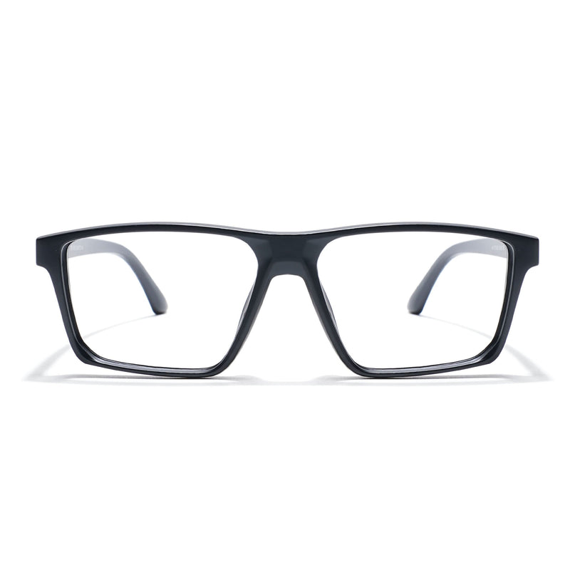 Eyejack Photochromic Matt Black Rectangle Eyeglasses for Men & Women (18003CL590-C2)