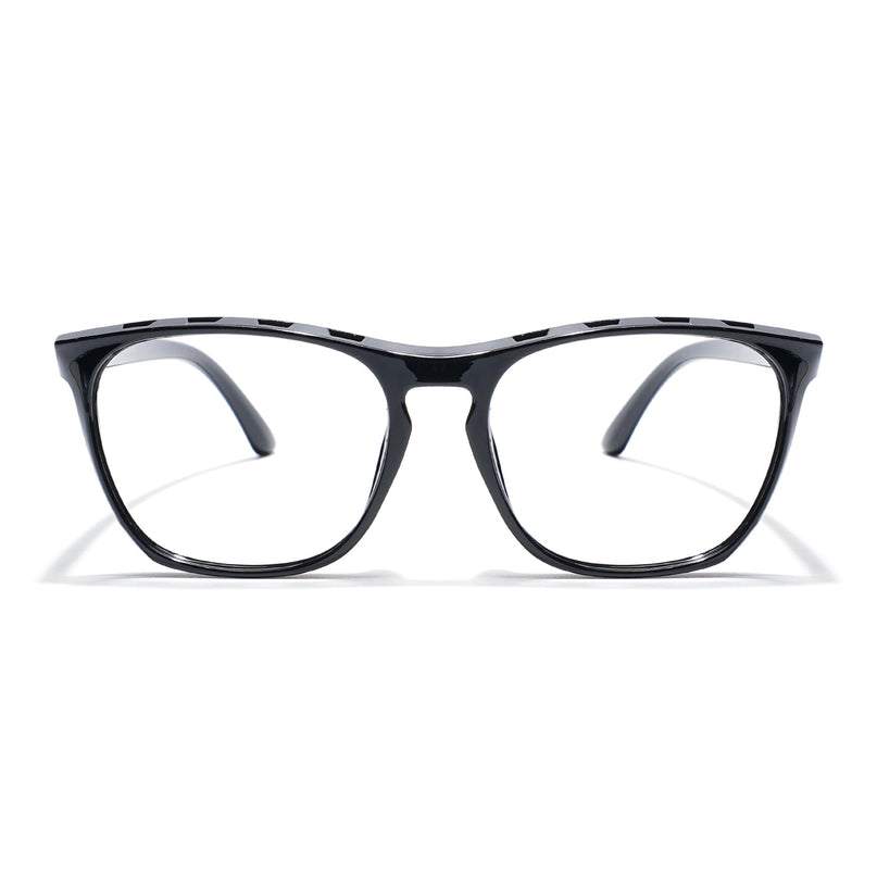 Eyejack Photochromic Shine Black Square Eyeglasses for Men & Women (18011CL593-C1)