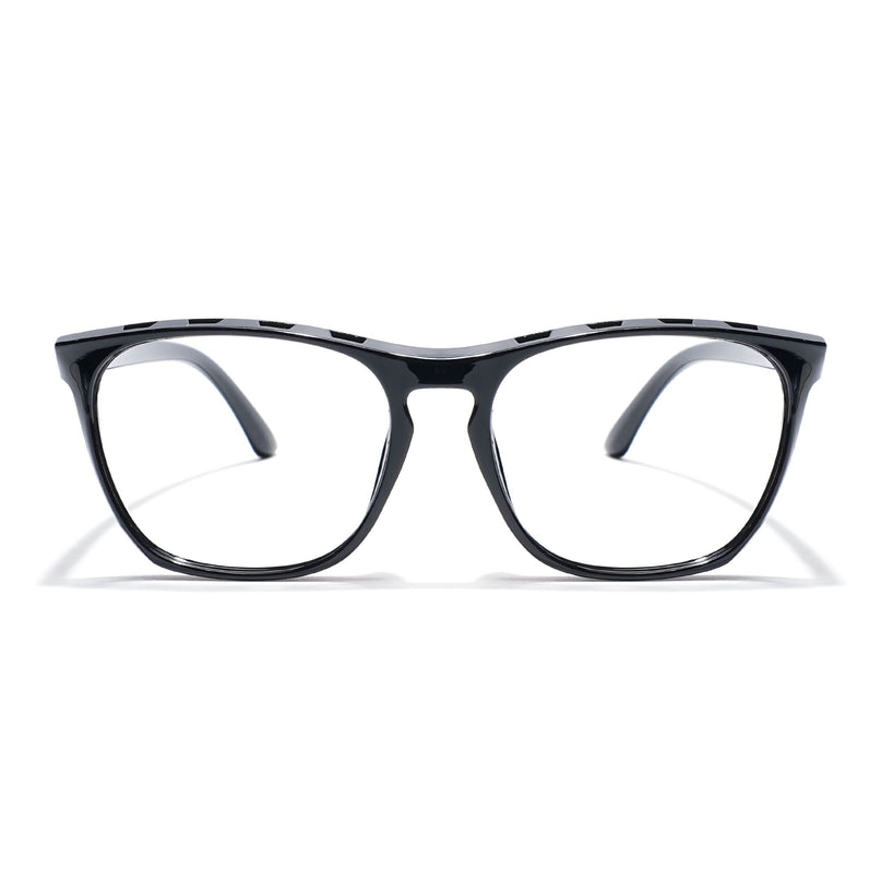 Eyejack Photochromic Shine Black Square Eyeglasses for Men & Women (18011CL593-C1)