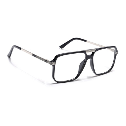 EyeJack Titex Shine Black & Silver Wayfarer Eyeglasses for Men & Women (18901CL250-C2)