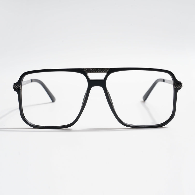 EyeJack Titex Matt Black & Grey Wayfarer Eyeglasses for Men & Women (18901CL252-C4)