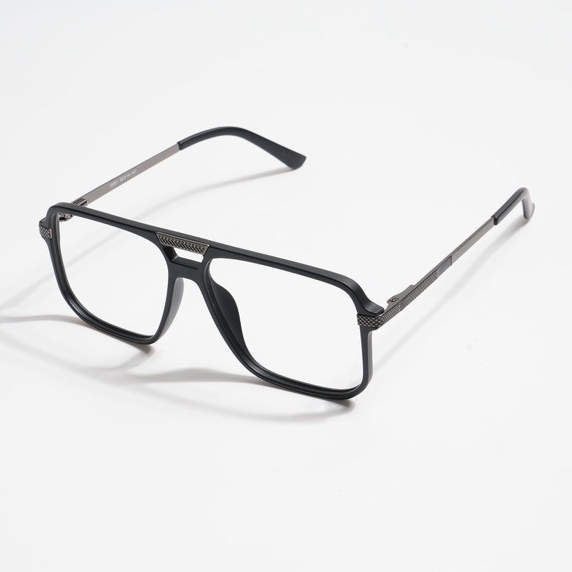 EyeJack Titex Matt Black & Grey Wayfarer Eyeglasses for Men & Women (18901CL252-C4)