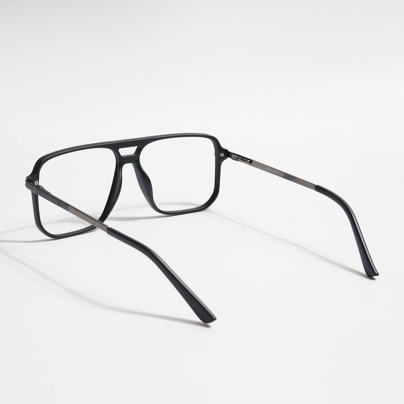 EyeJack Titex Matt Black & Grey Wayfarer Eyeglasses for Men & Women (18901CL252-C4)