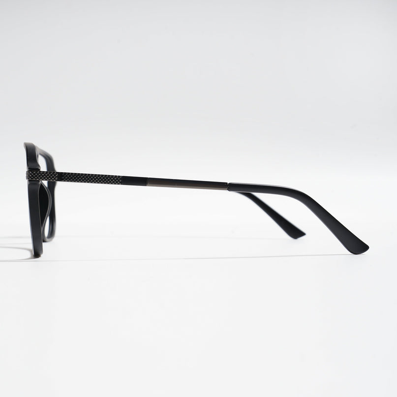 EyeJack Titex Matt Black & Grey Wayfarer Eyeglasses for Men & Women (18901CL252-C4)