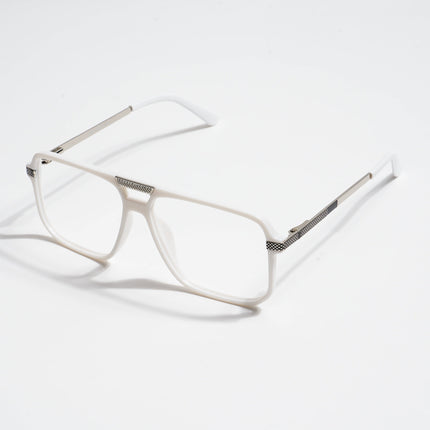 EyeJack Titex White Wayfarer Eyeglasses for Men & Women (18901CL256-C8)