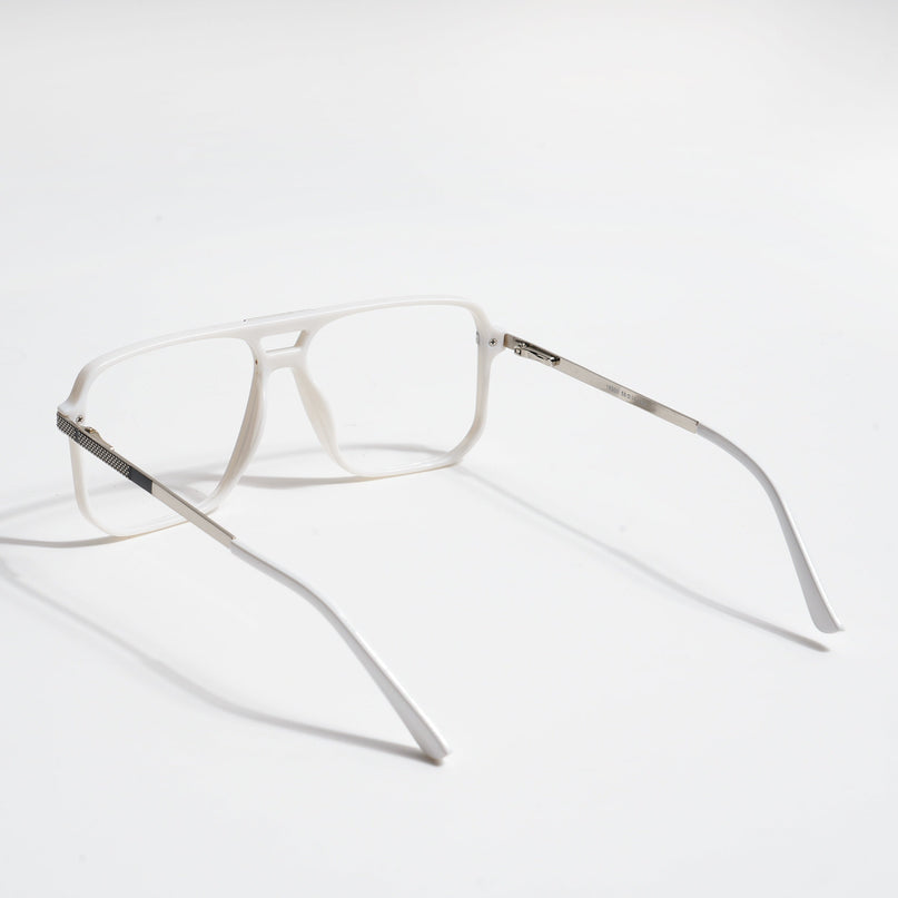 EyeJack Titex White Wayfarer Eyeglasses for Men & Women (18901CL256-C8)