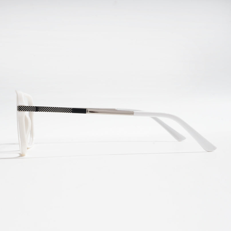 EyeJack Titex White Wayfarer Eyeglasses for Men & Women (18901CL256-C8)
