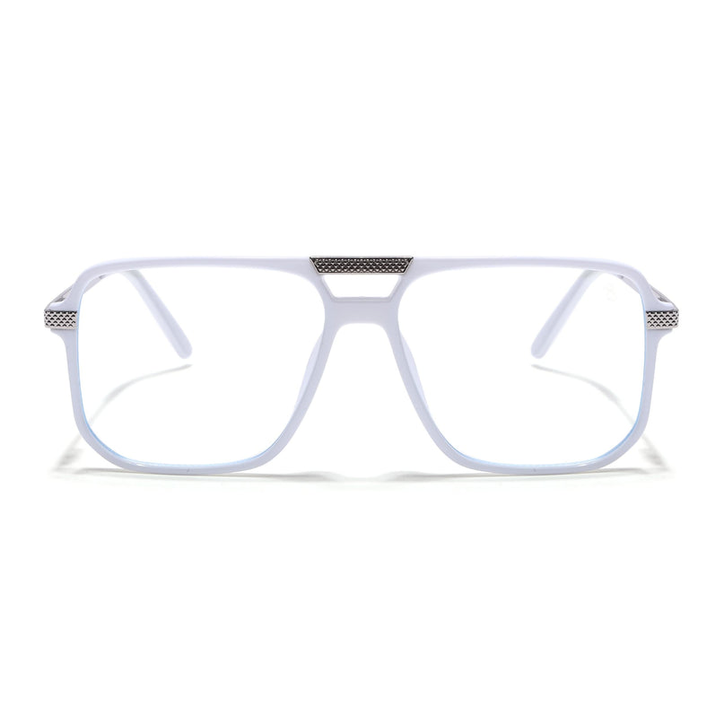 EyeJack Titex White Wayfarer Eyeglasses for Men & Women (18901CL256-C8)
