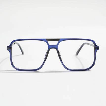 EyeJack Titex Blue Wayfarer Eyeglasses for Men & Women (18901CL258-C10)