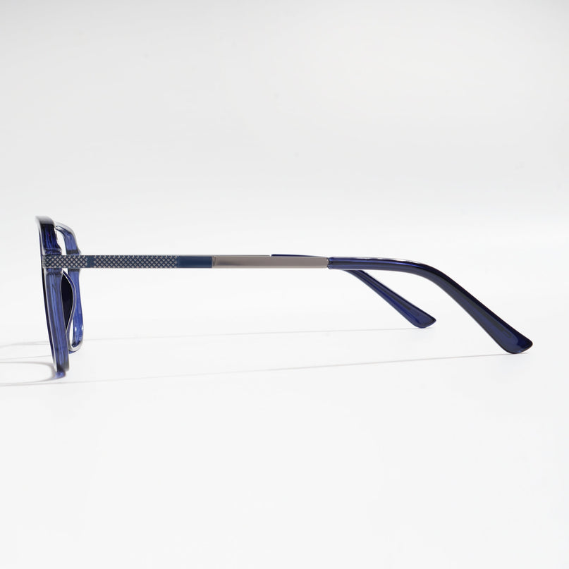 EyeJack Titex Blue Wayfarer Eyeglasses for Men & Women (18901CL258-C10)