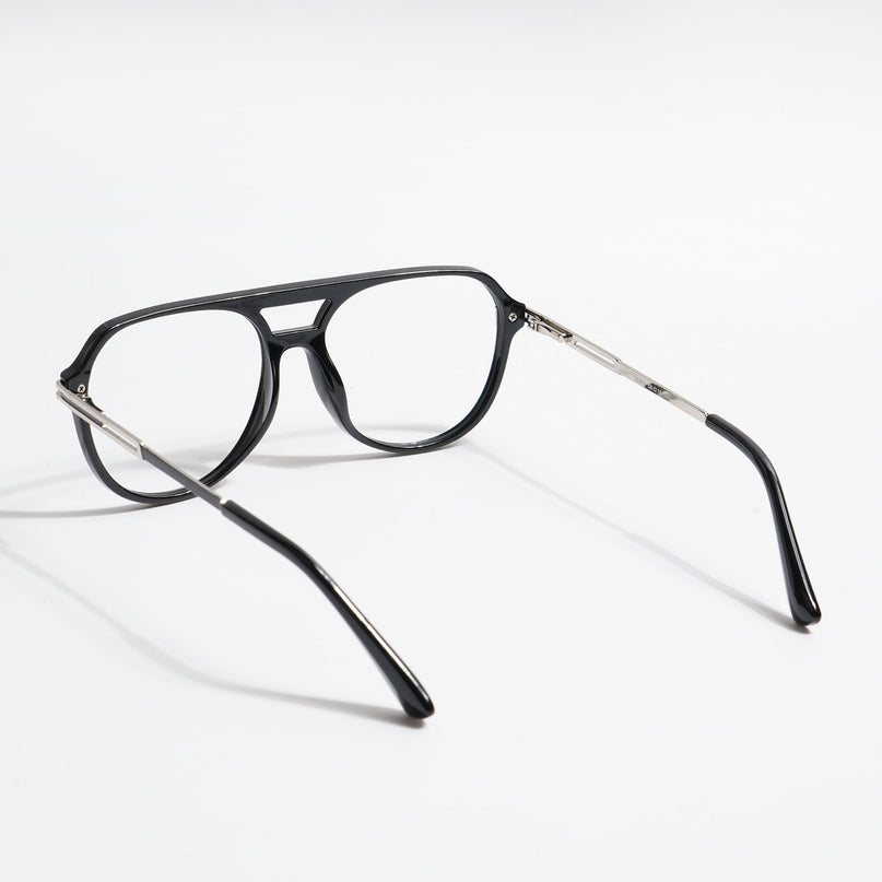 EyeJack Titex Shine Black & Silver Wayfarer Eyeglasses for Men & Women (18902CL261-C2)