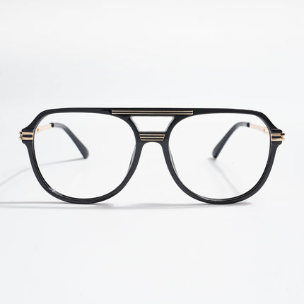 EyeJack Titex Shine Black & Golden Wayfarer Eyeglasses for Men & Women (18902CL262-C3)