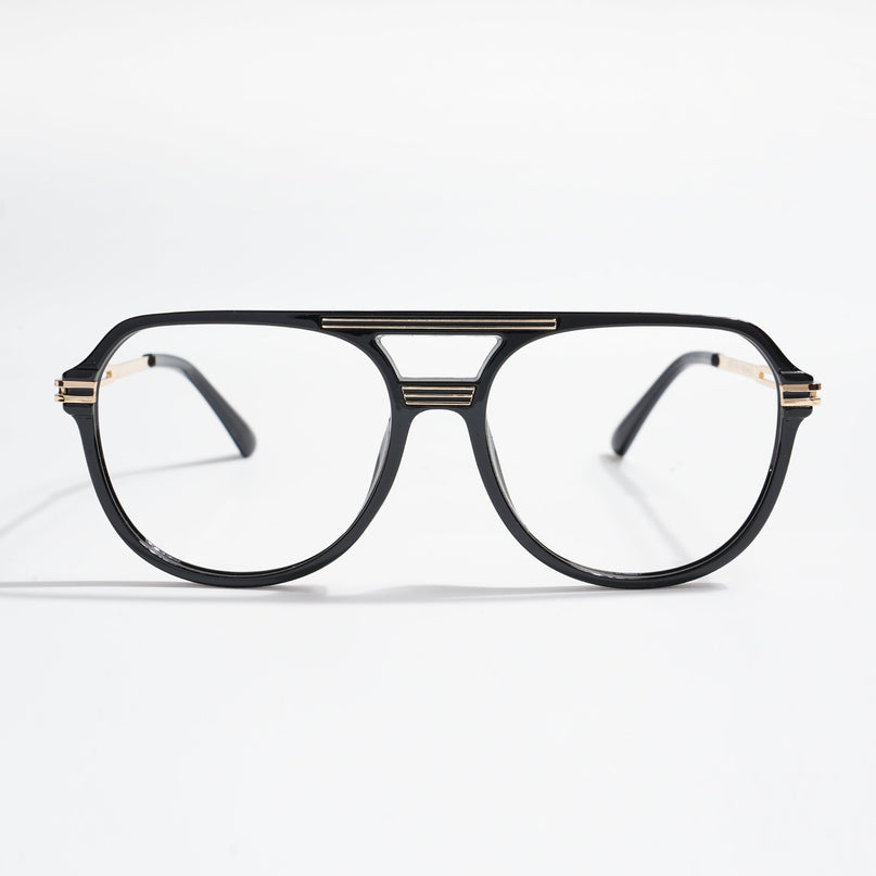 EyeJack Titex Shine Black & Golden Wayfarer Eyeglasses for Men & Women (18902CL262-C3)