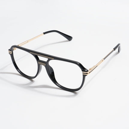 EyeJack Titex Shine Black & Golden Wayfarer Eyeglasses for Men & Women (18902CL262-C3)