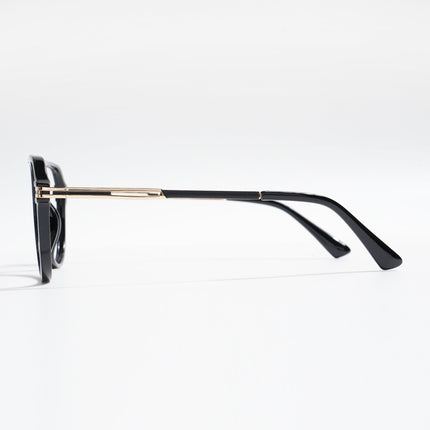 EyeJack Titex Shine Black & Golden Wayfarer Eyeglasses for Men & Women (18902CL262-C3)