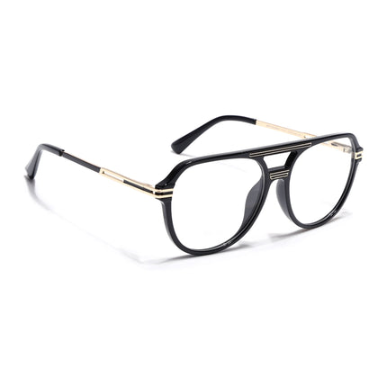 EyeJack Titex Shine Black & Golden Wayfarer Eyeglasses for Men & Women (18902CL262-C3)