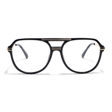 EyeJack Titex Shine Black & Golden Wayfarer Eyeglasses for Men & Women (18902CL262-C3)