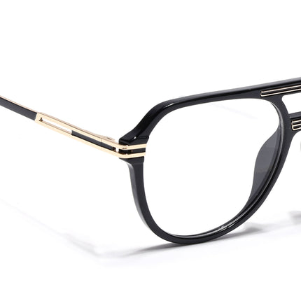 EyeJack Titex Shine Black & Golden Wayfarer Eyeglasses for Men & Women (18902CL262-C3)
