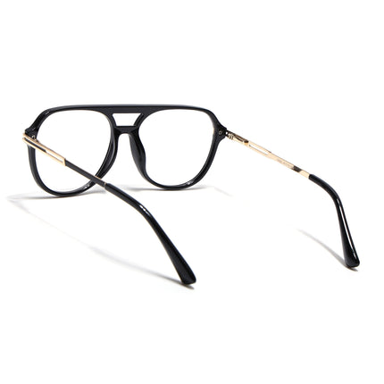 EyeJack Titex Shine Black & Golden Wayfarer Eyeglasses for Men & Women (18902CL262-C3)