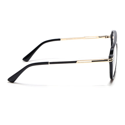 EyeJack Titex Shine Black & Golden Wayfarer Eyeglasses for Men & Women (18902CL262-C3)