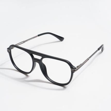 EyeJack Titex Matt Black & Grey Wayfarer Eyeglasses for Men & Women (18902CL263-C4)