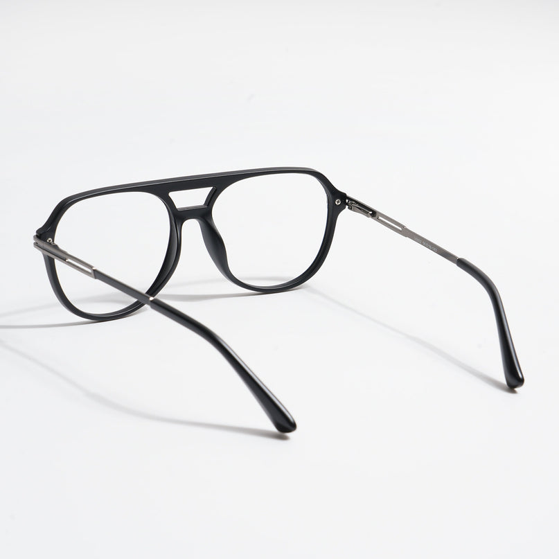 EyeJack Titex Matt Black & Grey Wayfarer Eyeglasses for Men & Women (18902CL263-C4)