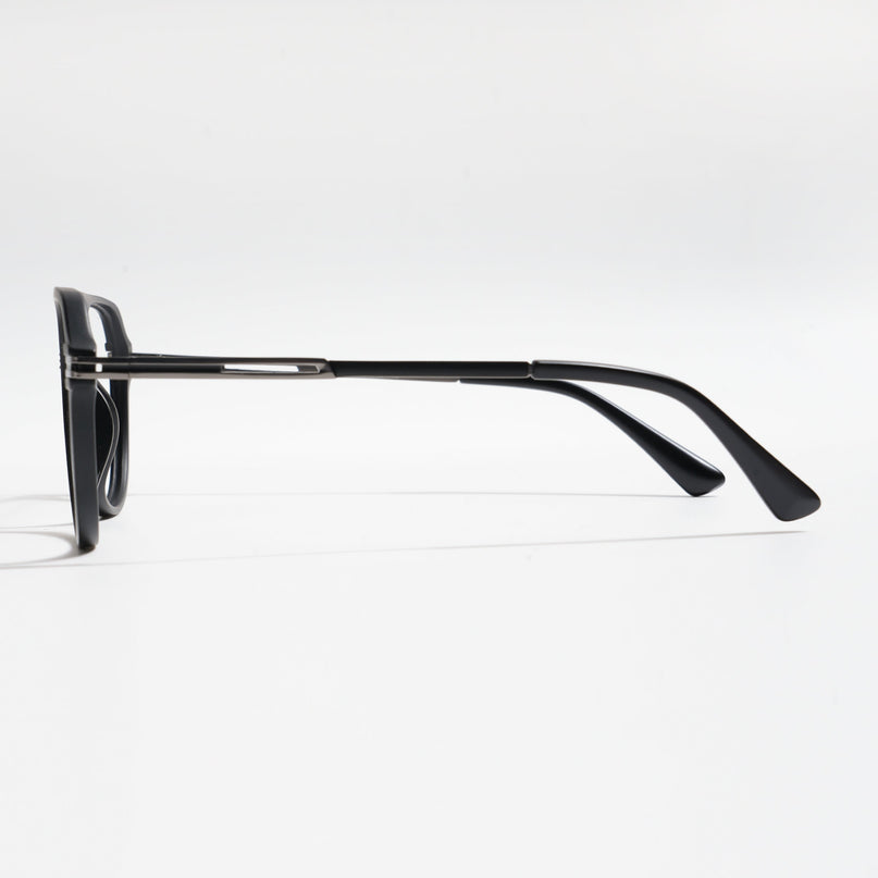 EyeJack Titex Matt Black & Grey Wayfarer Eyeglasses for Men & Women (18902CL263-C4)