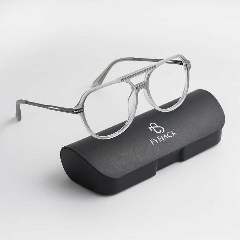 EyeJack Titex Matt Grey Wayfarer Eyeglasses for Men & Women (18902CL265-C6)