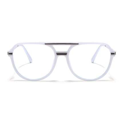 EyeJack Titex White Wayfarer Eyeglasses for Men & Women (18902CL347-C11)