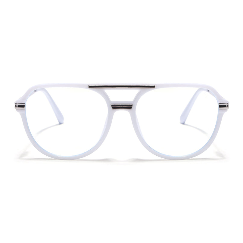 EyeJack Titex White Wayfarer Eyeglasses for Men & Women (18902CL347-C11)