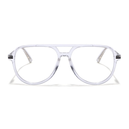 EyeJack Titex Transparent & Silver Wayfarer Eyeglasses for Men & Women (18903CL354-C7)
