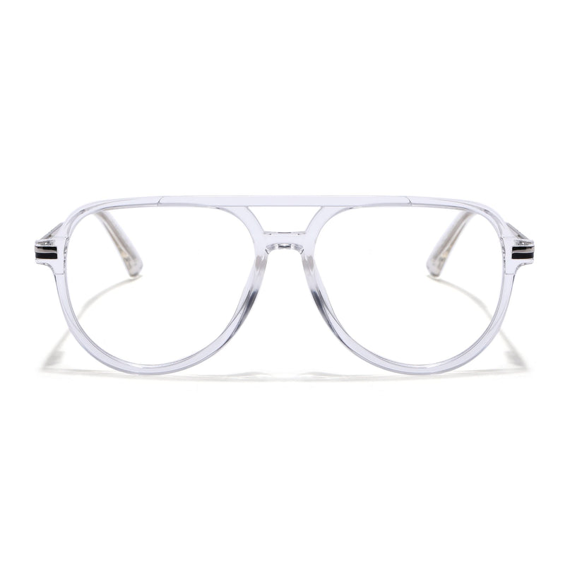 EyeJack Titex Transparent & Silver Wayfarer Eyeglasses for Men & Women (18903CL354-C7)