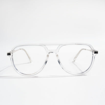EyeJack Titex Transparent & Silver Wayfarer Eyeglasses for Men & Women (18903CL354-C7)