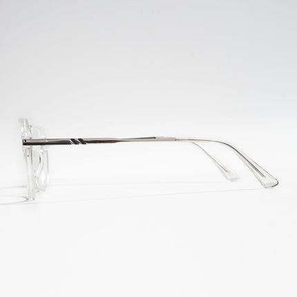 EyeJack Titex Transparent & Silver Wayfarer Eyeglasses for Men & Women (18903CL354-C7)