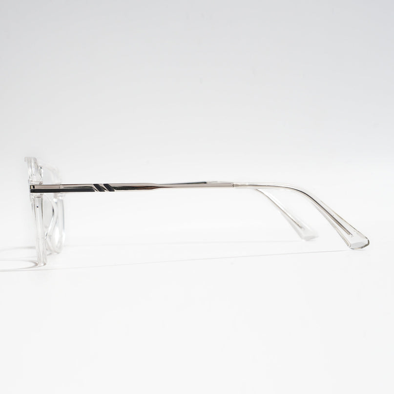 EyeJack Titex Transparent & Silver Wayfarer Eyeglasses for Men & Women (18903CL354-C7)