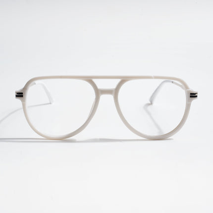 EyeJack Titex White & Silver Wayfarer Eyeglasses for Men & Women (18903CL355-C8)