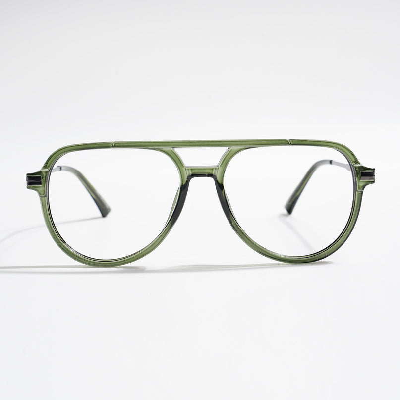 EyeJack Titex Green & Grey Wayfarer Eyeglasses for Men & Women (18903CL356-C9)