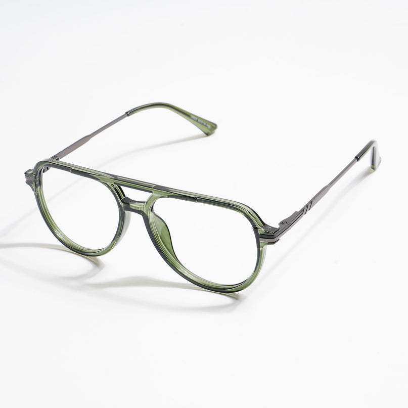 EyeJack Titex Green & Grey Wayfarer Eyeglasses for Men & Women (18903CL356-C9)