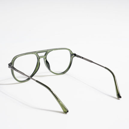 EyeJack Titex Green & Grey Wayfarer Eyeglasses for Men & Women (18903CL356-C9)