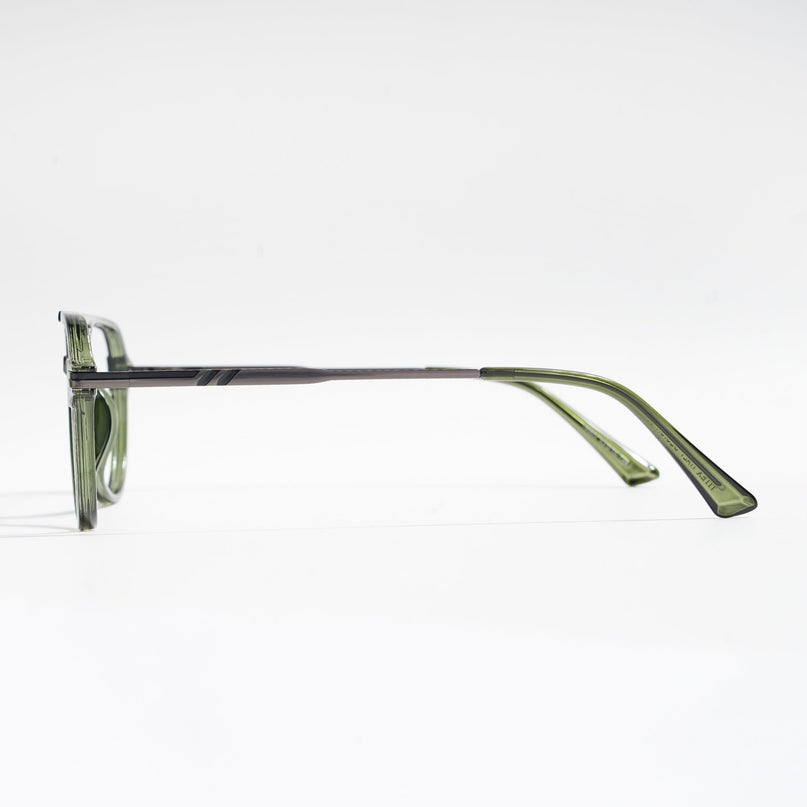 EyeJack Titex Green & Grey Wayfarer Eyeglasses for Men & Women (18903CL356-C9)