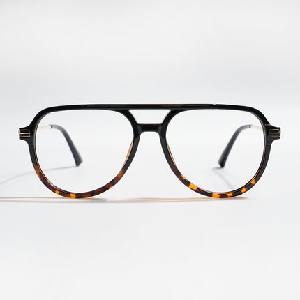 EyeJack Titex Demi Brown & Golden Wayfarer Eyeglasses for Men & Women (18903CL358-C11)
